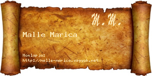 Malle Marica névjegykártya